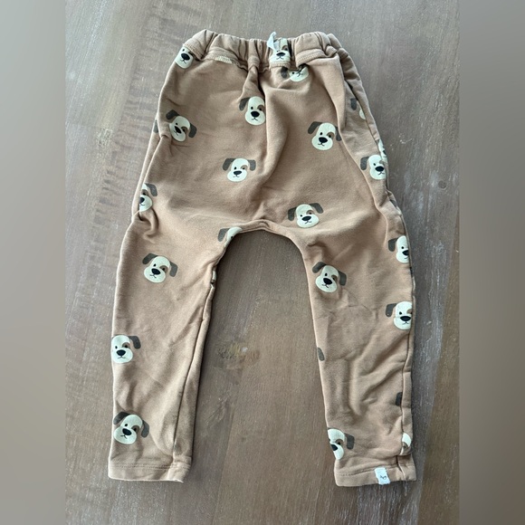 oh baby! Brooklyn Boxy Sweatshirt & Joggers- Puppy Faces Print - Caramel- 2-3 YR - Picture 2 of 8